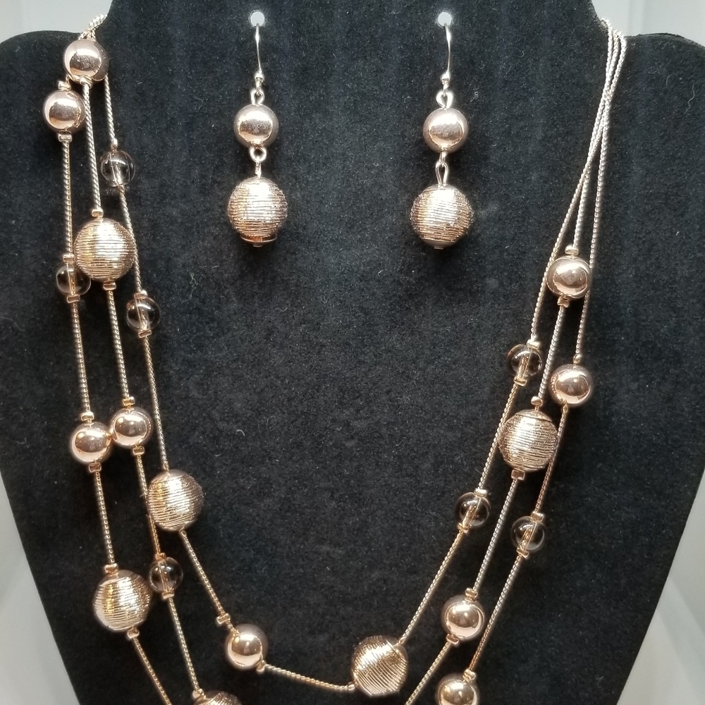 2pc Rose Gold necklace set
